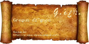 Gregus Ágnes névjegykártya