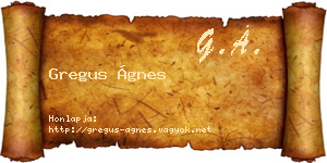 Gregus Ágnes névjegykártya