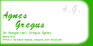 agnes gregus business card